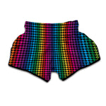 Rainbow Gay Pride Zigzag Pattern Print Muay Thai Boxing Shorts