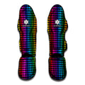Rainbow Gay Pride Zigzag Pattern Print Muay Thai Shin Guards