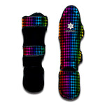 Rainbow Gay Pride Zigzag Pattern Print Muay Thai Shin Guard
