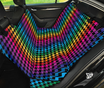 Rainbow Gay Pride Zigzag Pattern Print Pet Car Back Seat Cover
