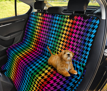 Rainbow Gay Pride Zigzag Pattern Print Pet Car Back Seat Cover