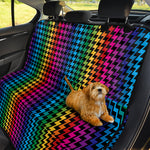 Rainbow Gay Pride Zigzag Pattern Print Pet Car Back Seat Cover