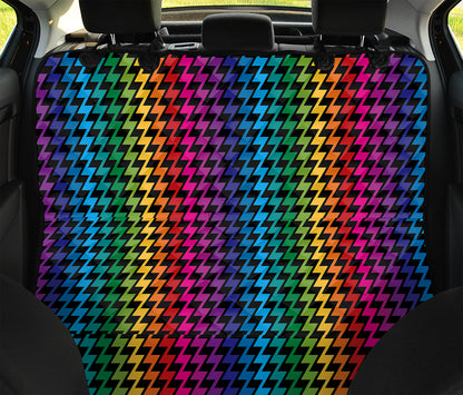 Rainbow Gay Pride Zigzag Pattern Print Pet Car Back Seat Cover