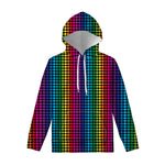 Rainbow Gay Pride Zigzag Pattern Print Pullover Hoodie