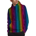Rainbow Gay Pride Zigzag Pattern Print Pullover Hoodie