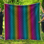 Rainbow Gay Pride Zigzag Pattern Print Quilt