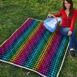 Rainbow Gay Pride Zigzag Pattern Print Quilt