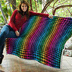 Rainbow Gay Pride Zigzag Pattern Print Quilt