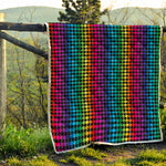 Rainbow Gay Pride Zigzag Pattern Print Quilt