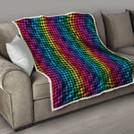 Rainbow Gay Pride Zigzag Pattern Print Quilt