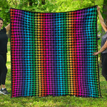 Rainbow Gay Pride Zigzag Pattern Print Quilt