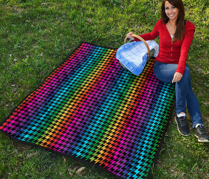 Rainbow Gay Pride Zigzag Pattern Print Quilt