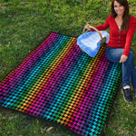 Rainbow Gay Pride Zigzag Pattern Print Quilt