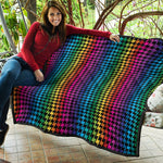 Rainbow Gay Pride Zigzag Pattern Print Quilt