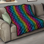 Rainbow Gay Pride Zigzag Pattern Print Quilt