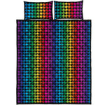 Rainbow Gay Pride Zigzag Pattern Print Quilt Bed Set