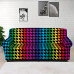 Rainbow Gay Pride Zigzag Pattern Print Sofa Cover