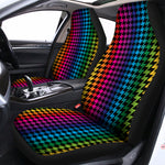Rainbow Gay Pride Zigzag Pattern Print Universal Fit Car Seat Covers