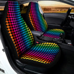 Rainbow Gay Pride Zigzag Pattern Print Universal Fit Car Seat Covers