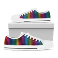 Rainbow Gay Pride Zigzag Pattern Print White Low Top Sneakers