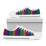 Rainbow Gay Pride Zigzag Pattern Print White Low Top Shoes
