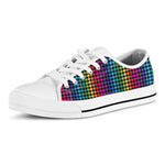 Rainbow Gay Pride Zigzag Pattern Print White Low Top Shoes