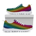 Rainbow Gay Pride Zigzag Pattern Print White Running Shoes