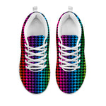 Rainbow Gay Pride Zigzag Pattern Print White Sneakers