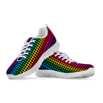 Rainbow Gay Pride Zigzag Pattern Print White Sneakers