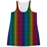 Rainbow Gay Pride Zigzag Pattern Print Women's Racerback Tank Top