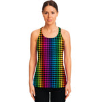 Rainbow Gay Pride Zigzag Pattern Print Women's Racerback Tank Top
