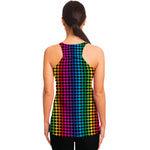 Rainbow Gay Pride Zigzag Pattern Print Women's Racerback Tank Top