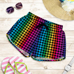 Rainbow Gay Pride Zigzag Pattern Print Women's Shorts