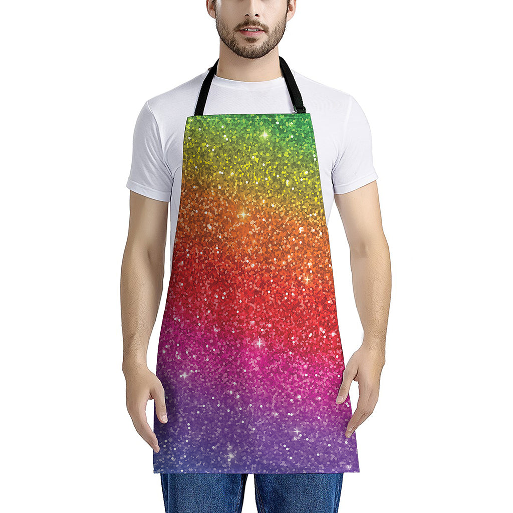Rainbow Glitter Artwork Print (NOT Real Glitter) Apron