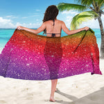 Rainbow Glitter Artwork Print (NOT Real Glitter) Beach Sarong Wrap