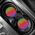Rainbow (NOT Real) Glitter Artwork Print Car Coasters