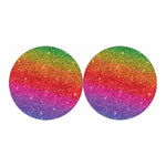 Rainbow Glitter Artwork Print (NOT Real Glitter) Car Coasters