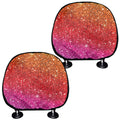 Rainbow (NOT Real) Glitter Artwork Print Car Headrest Covers