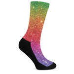 Rainbow Glitter Artwork Print (NOT Real Glitter) Crew Socks