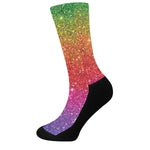 Rainbow Glitter Artwork Print (NOT Real Glitter) Crew Socks
