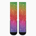 Rainbow Glitter Artwork Print (NOT Real Glitter) Crew Socks