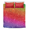 Rainbow (NOT Real) Glitter Artwork Print Duvet Cover Bedding Set