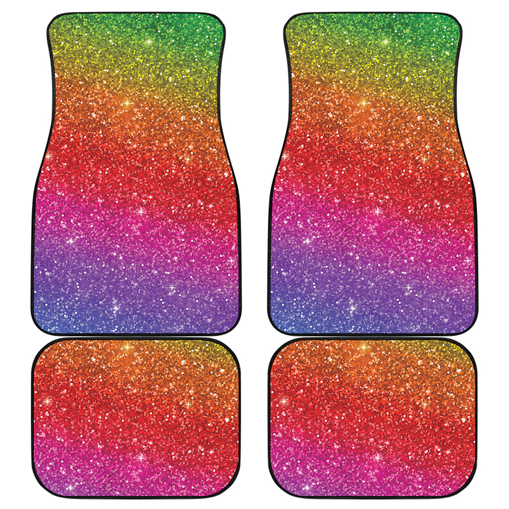 Rainbow Glitter Artwork Print (NOT Real Glitter) Front and Back Car Floor Mats