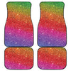 Rainbow Glitter Artwork Print (NOT Real Glitter) Front and Back Car Floor Mats