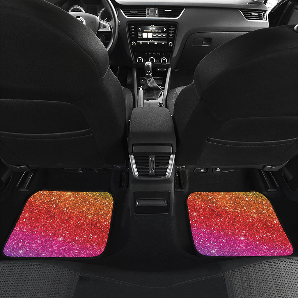 Rainbow Glitter Artwork Print (NOT Real Glitter) Front and Back Car Floor Mats