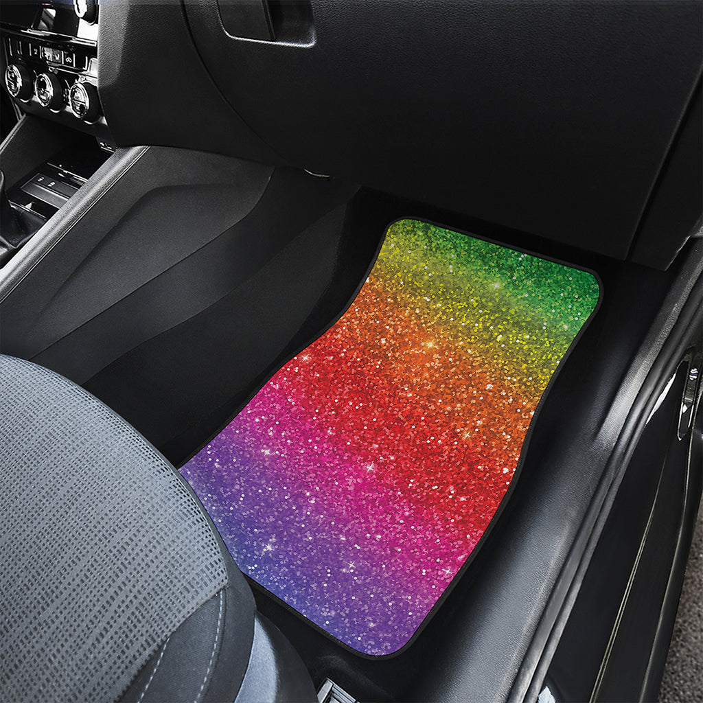 Rainbow Glitter Artwork Print (NOT Real Glitter) Front and Back Car Floor Mats