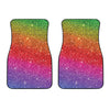 Rainbow Glitter Artwork Print (NOT Real Glitter) Front Car Floor Mats