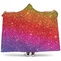 Rainbow (NOT Real) Glitter Artwork Print Hooded Blanket