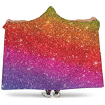 Rainbow Glitter Artwork Print (NOT Real Glitter) Hooded Blanket