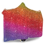 Rainbow Glitter Artwork Print (NOT Real Glitter) Hooded Blanket